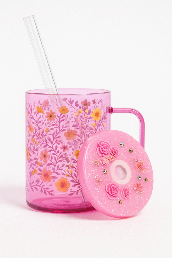 Blush Bloom Glass Mug