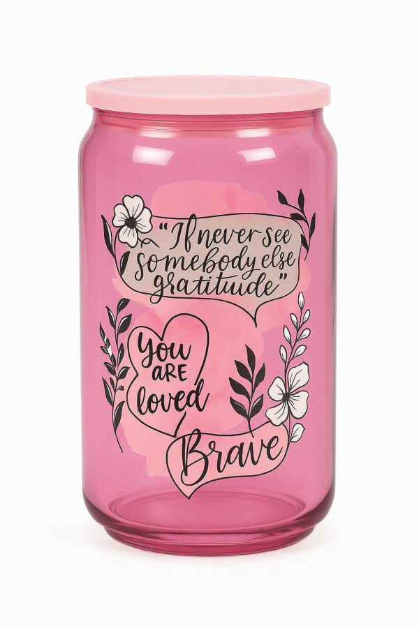 Bloom With Grace – Pink Motivational Tumbler