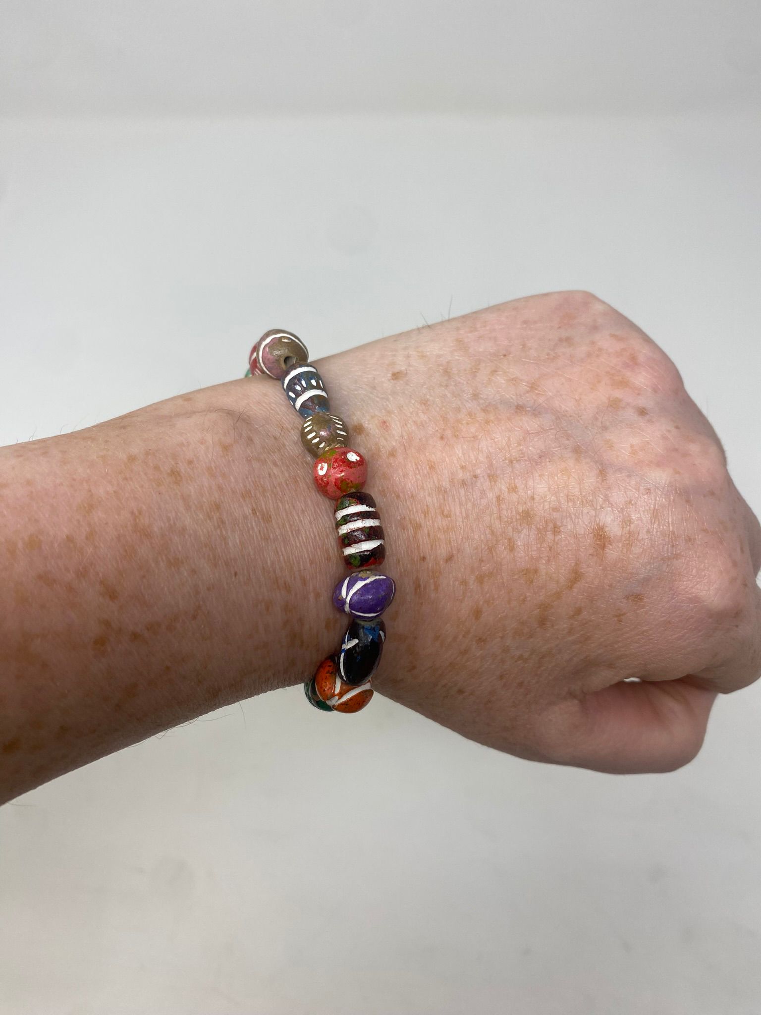 Bay Breeze - Painted Bead Bracelet - Image 3