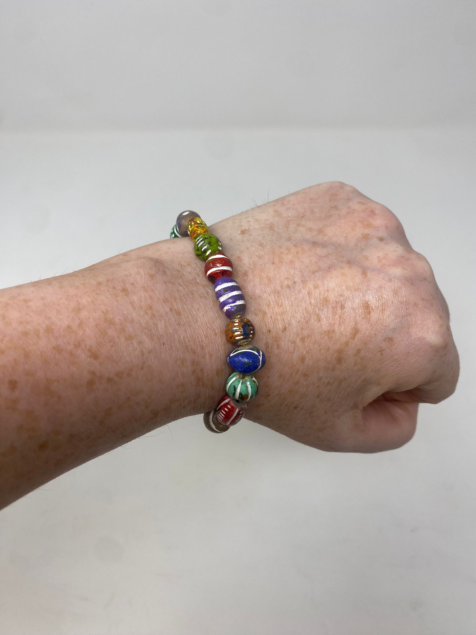 Bay Breeze - Painted Bead Bracelet