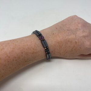 Coastal Shadow - Hematite & Amethyst Bracelet