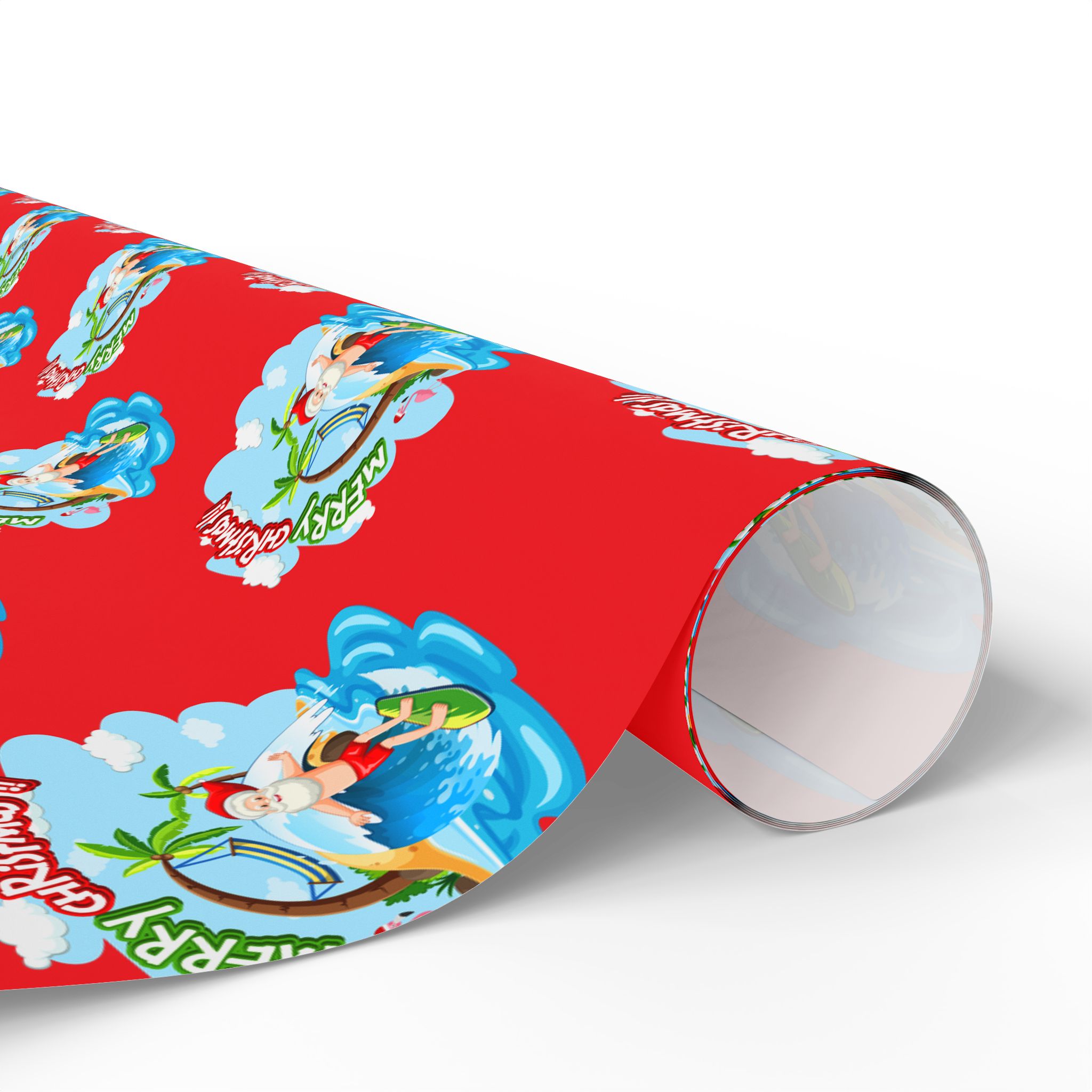 Santa Ramp Paper Red Florida Santa Red Wrapping Paper – The Coastal Shopping Club