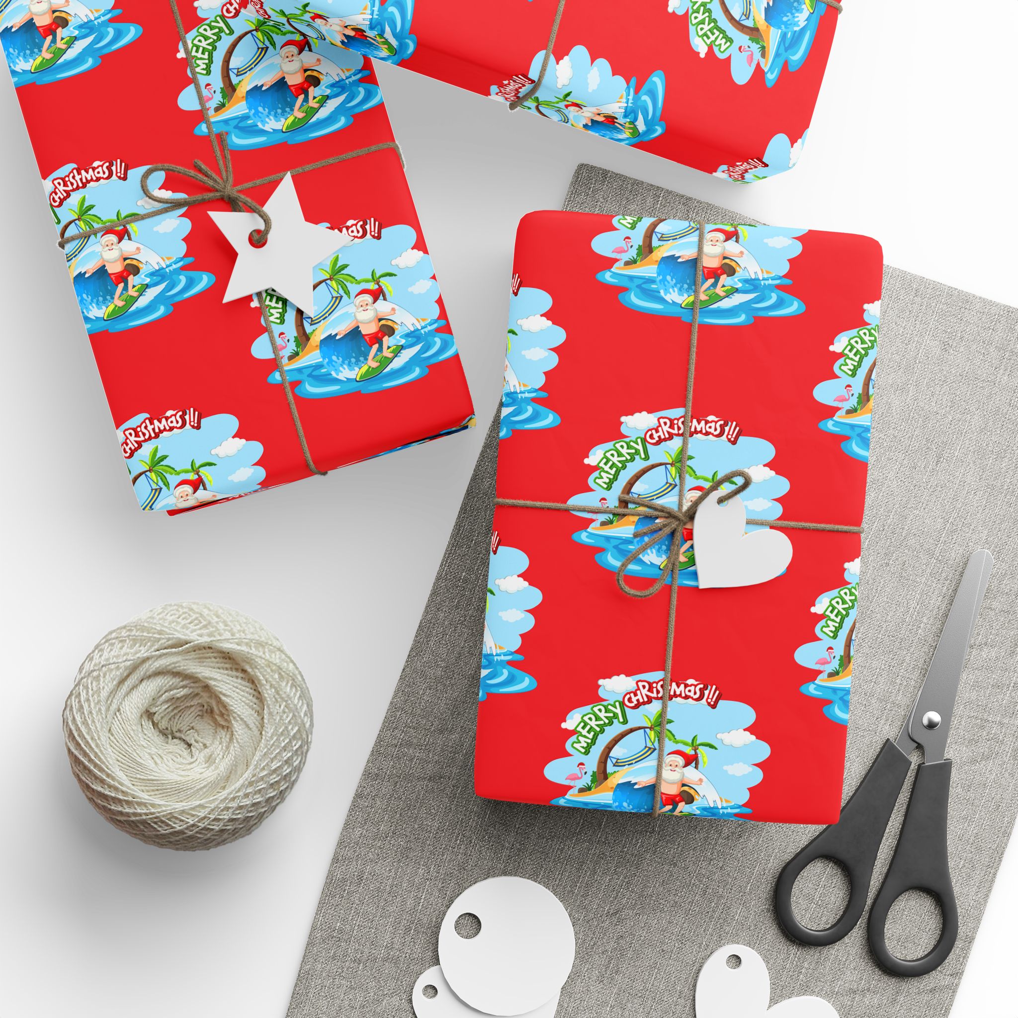 Santa Ramp Paper Red Florida Santa Red Wrapping Paper – The Coastal Shopping Club