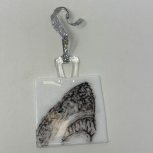 Shark Bite Glass Christmas Ornament