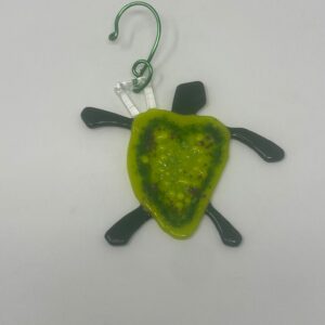 Coastal Turtle Glass Christmas Ornament