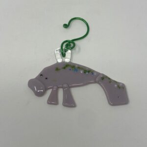 Merry Manatee Glass Christmas Ornament