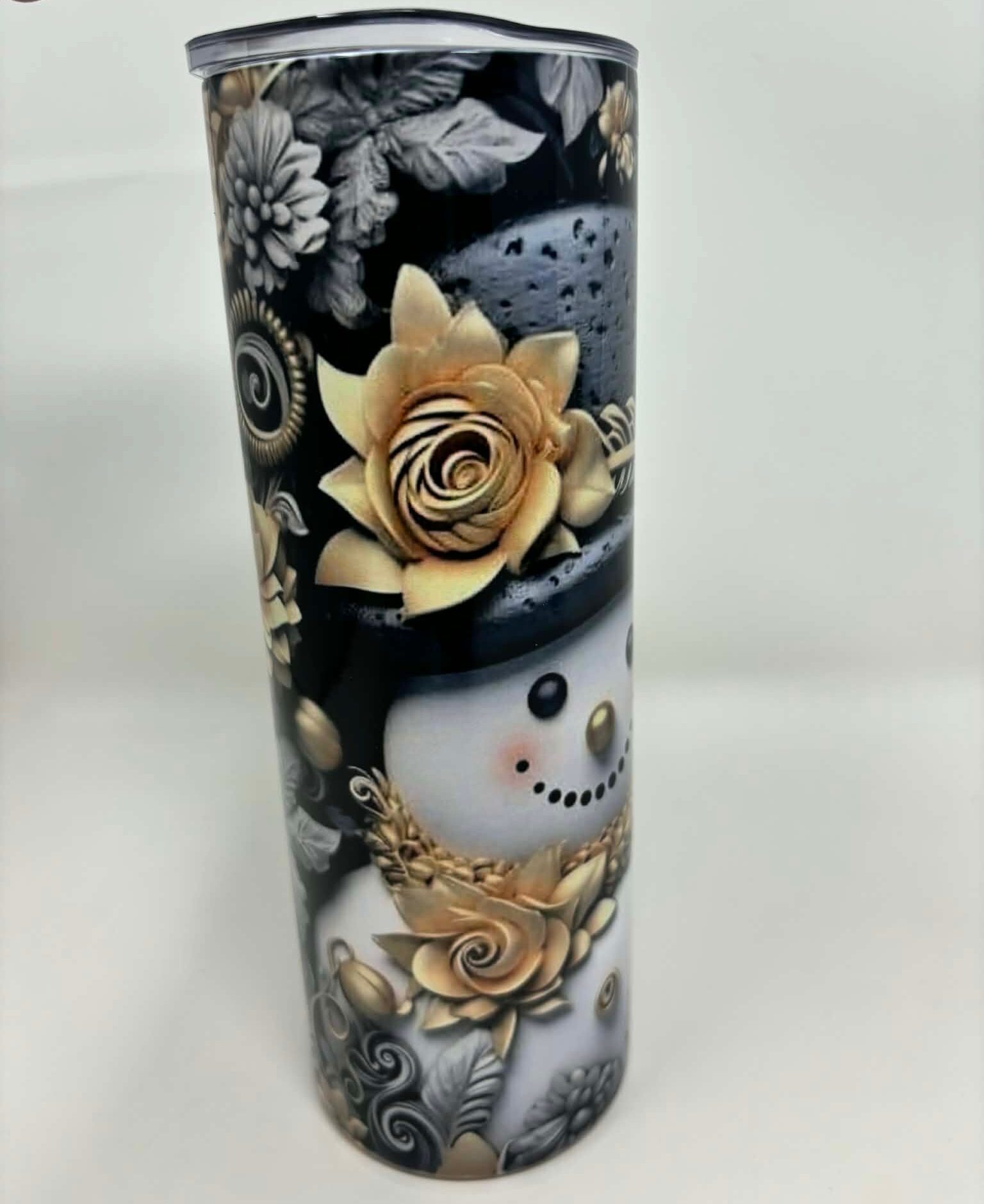 Golden Frost Bloom Flask