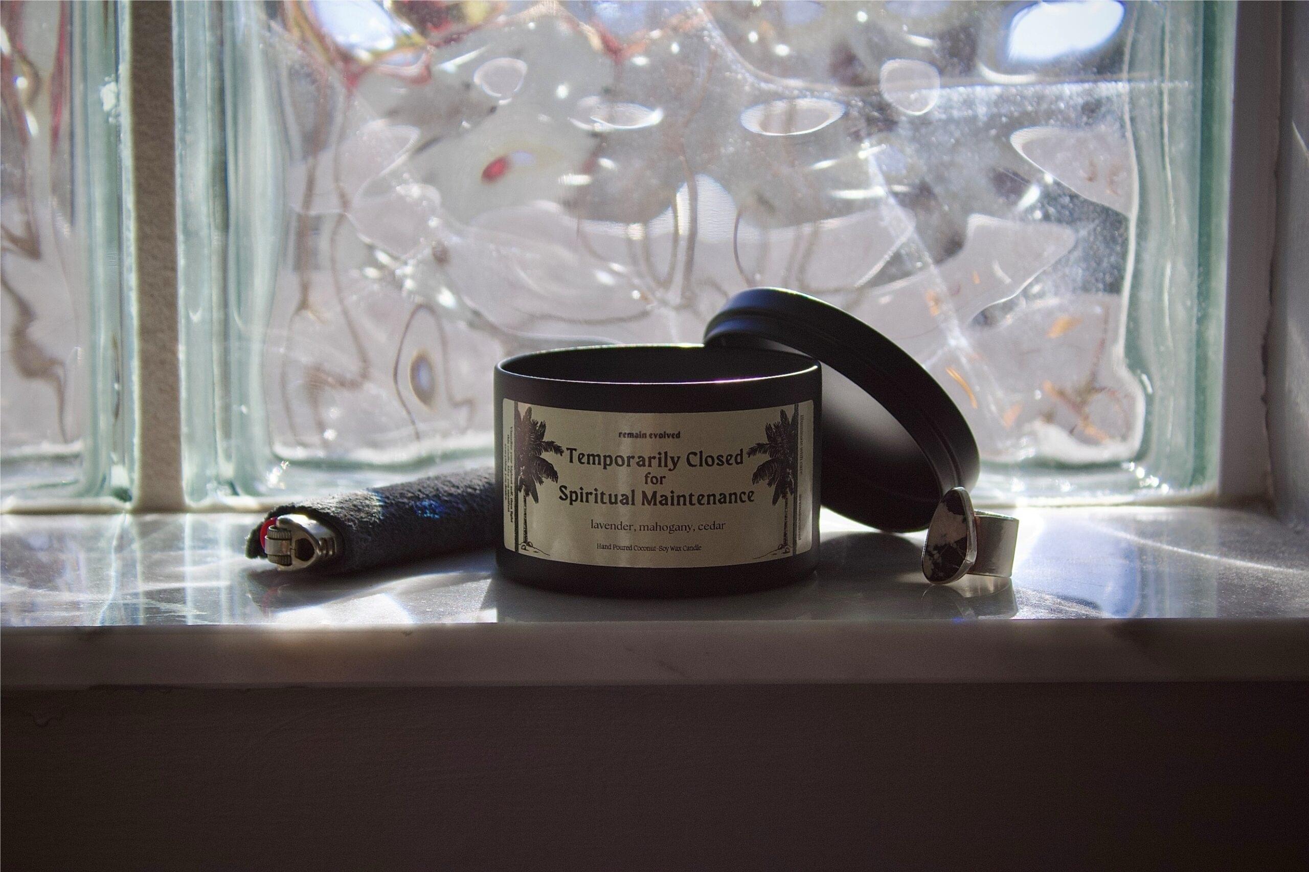 Temporarily Closed for Spiritual Maintenance Candle